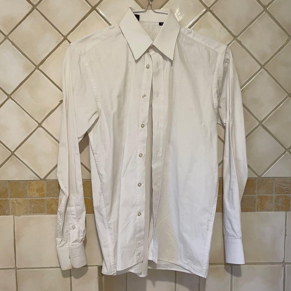 EUC DRESS SHIRT WhIte boys 16R, cotton, button